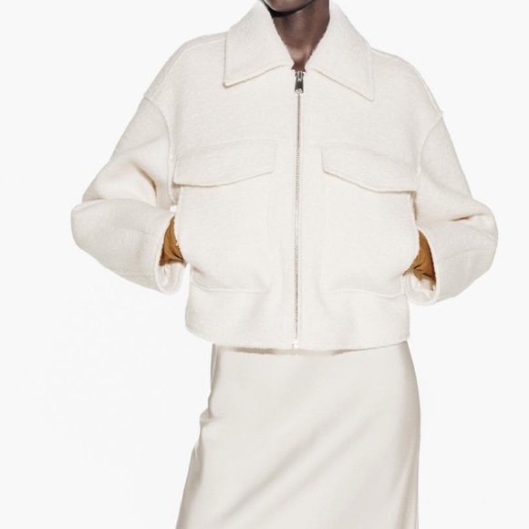 ZARA CROPPED BOUCLÉ JACKET - Picture 3 of 4